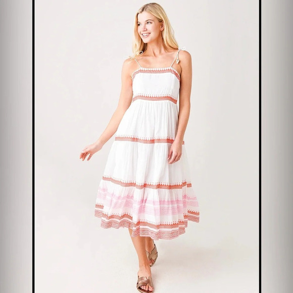 OLIPHANT Tie Strap Midi Dress sz M - Picture 1 of 8